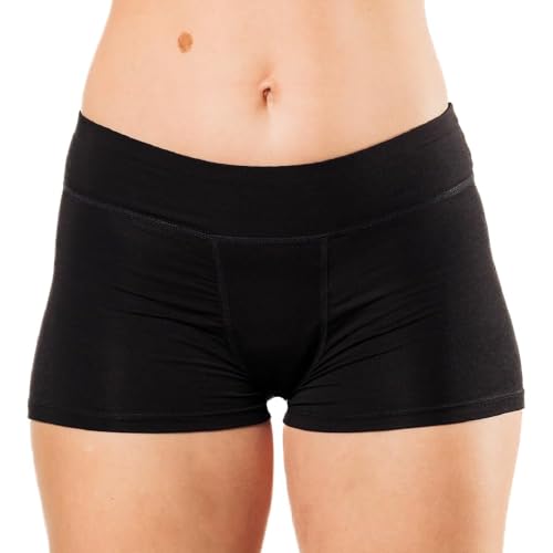 Bambody Absorbent Boxer: Period Underwear for all Day and Night Protection - 1 Pack: Black - Size 6